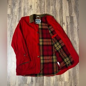 Forrestel Chore Coat Lined Corduroy Collar Button Barn Jacket Red Women’s Medium